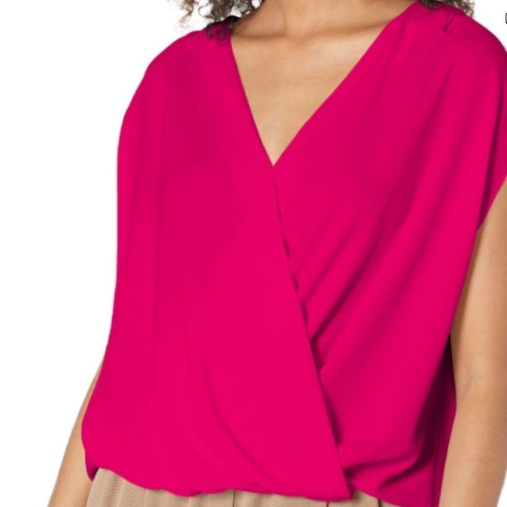 Trina Turk Women's Oversized Deep Well Top Blouse, Pink, Size Medium, NWT